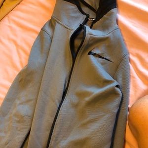Grey and Black Nike basketball dri-fit zip up